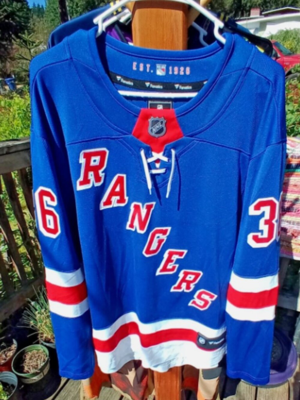 (M)Fanatics Breakaway Mats Zuccarello New York Rangers NHL Hockey Jersey